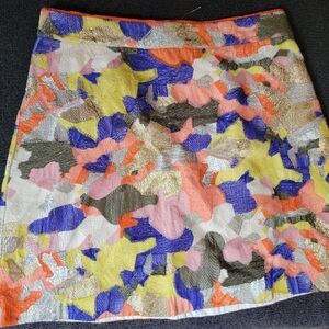 Anthropologie Maeve Orange and Gold Fabric